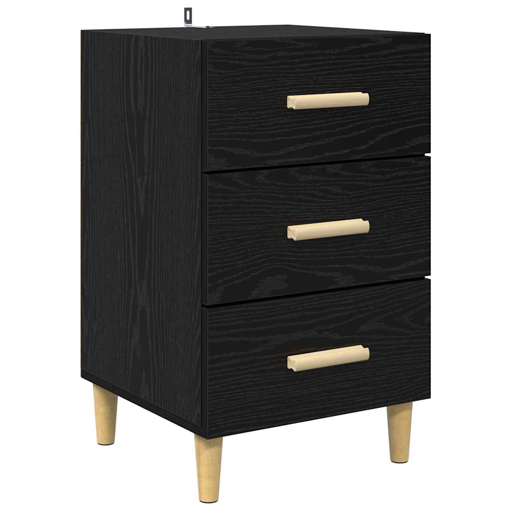Bedside Cabinet Black oak 40 x 40 x 66 cm Engineered wood